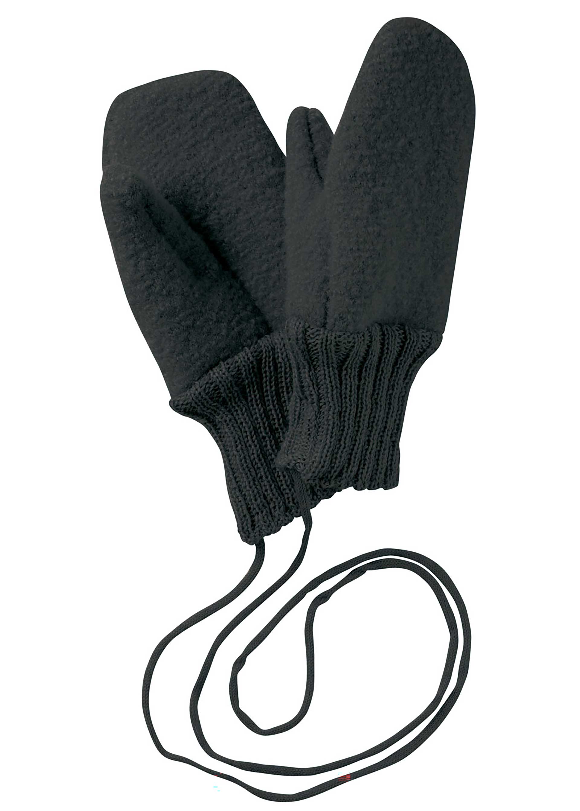 disana Walk-Handschuhe Anthrazit, Wollwalk aus Bio-Merinowolle, Gr. 1 ohne Daum. Mit Strickkordel, damit nichts verloren geht