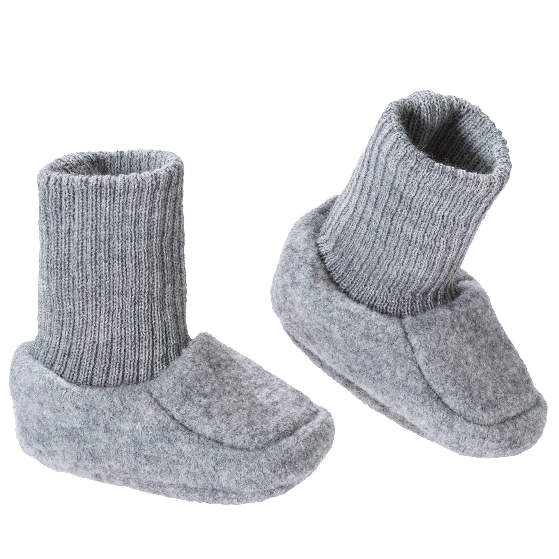 disana Walk-Schuhe Grau, Bio-Merinowolle, Schaft aus extra hohem elastischem Strickbündchen, besonders weich & warm