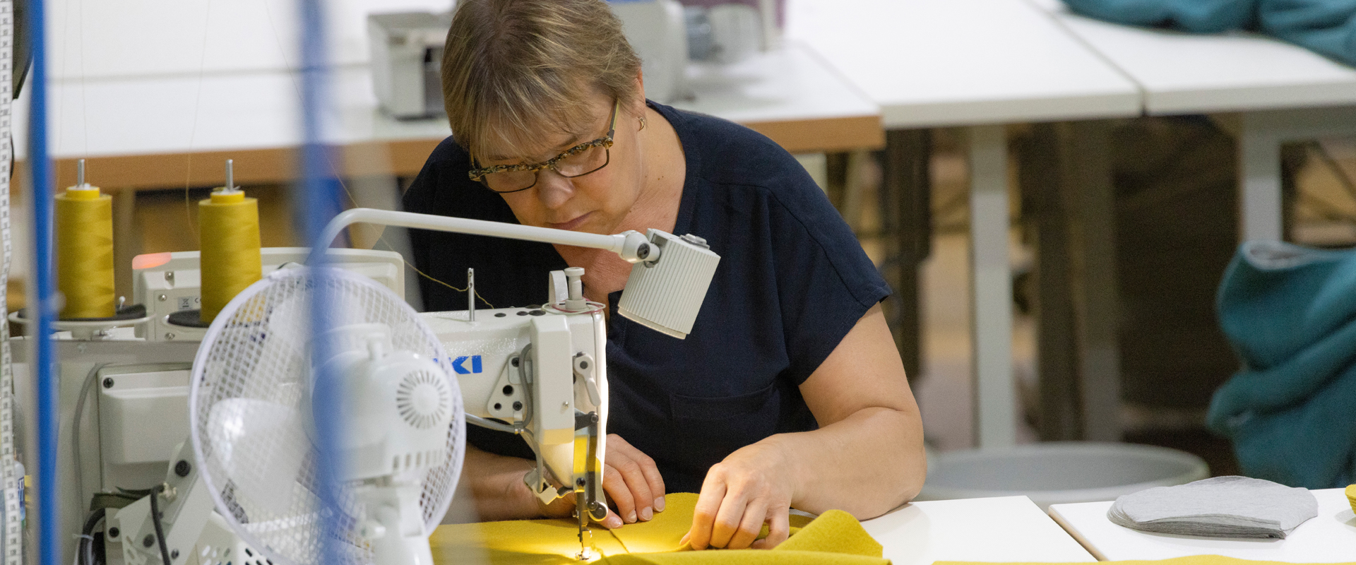 Seamstress at the sewing machine