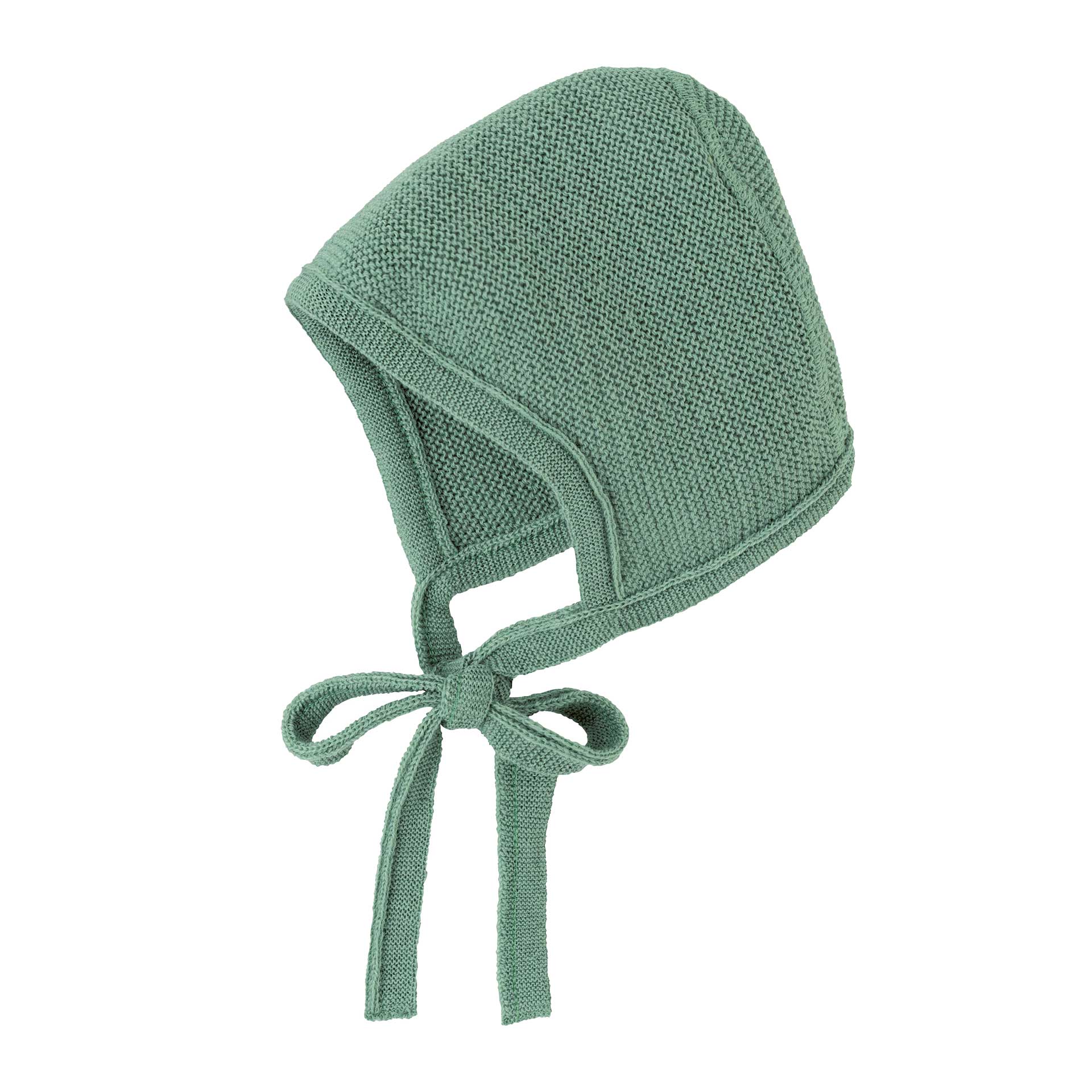 disana Strick-Häubchen, Jade, Strick aus Bio-Merinowolle, mit praktischen gestrickten Bindebändern damit nichts verrutscht