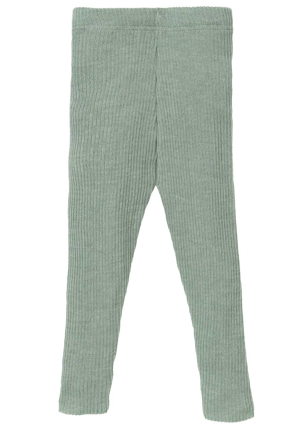 disana Leggings-Light Jade, Bio-Merinowolle dehnbar dank Rippstrick weicher Gummibund verhindert Rutschen ohne einzuengen