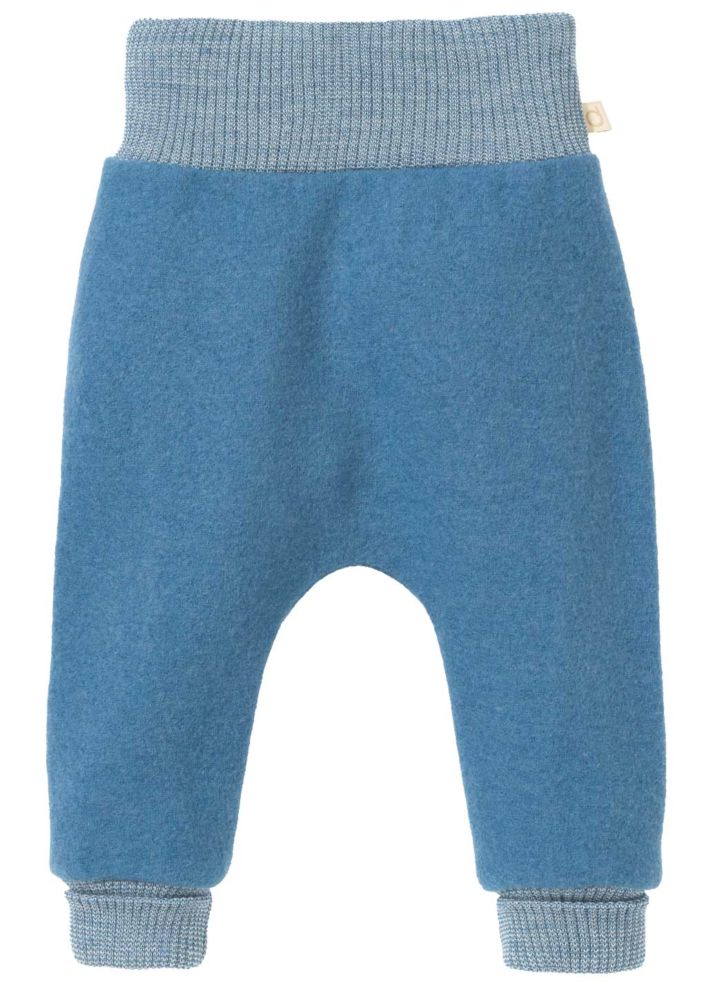 Bequeme taubenblaue disana Pumphose, leichter Wollwalk, Bio-Merinowolle, elastischer Bund am Laib, Strickbündchen an Beinen