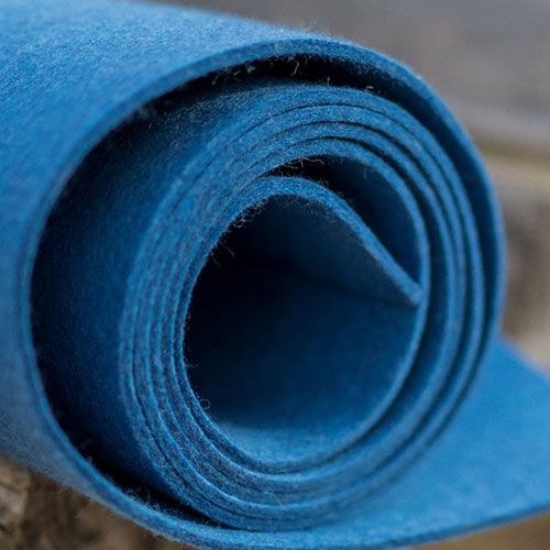 Disana blue wool felt roll, sustainable textile material