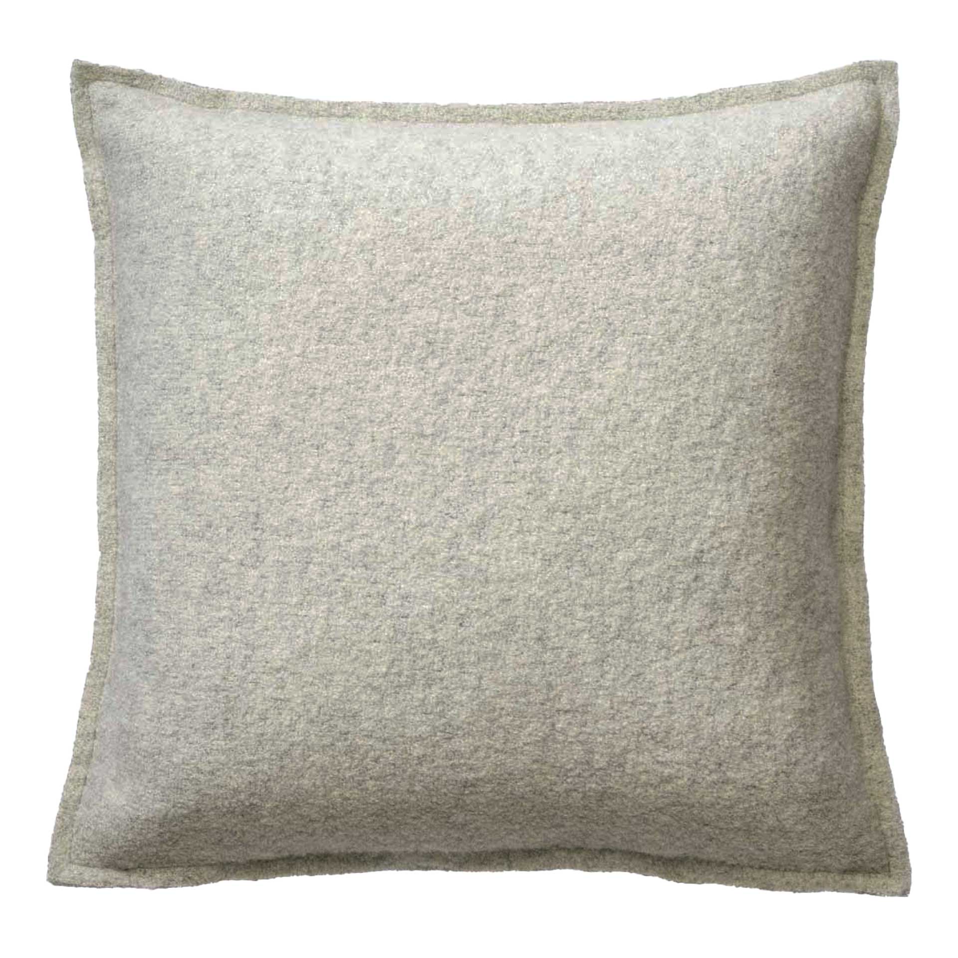 Rückseite der disana quadratischen Doubleface-Kissenhülle Grau-Natur, Wollwalk aus Bio-Merinowolle 40 x 40 cm oder 50 x 50 cm