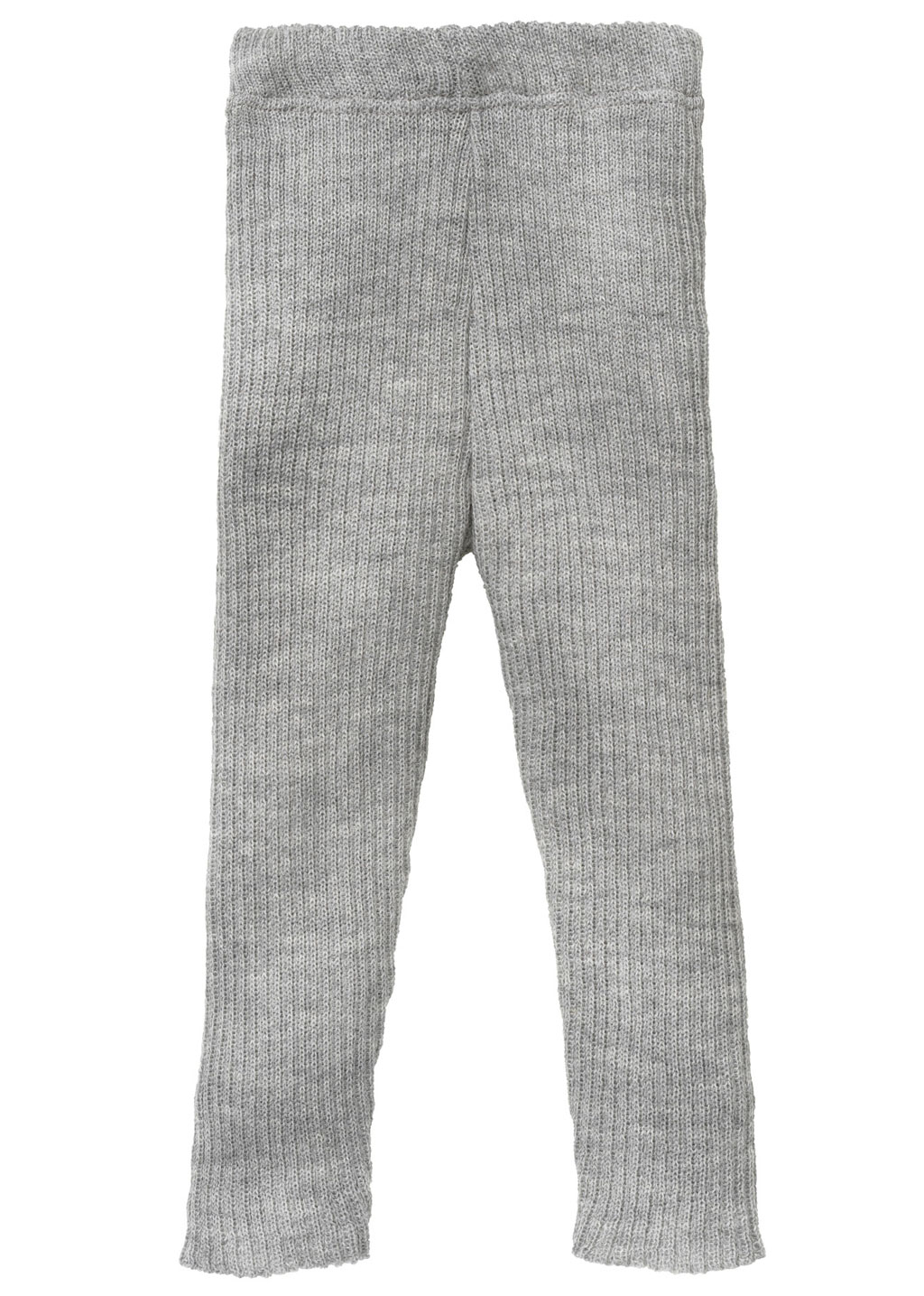 Bequeme disana Strick-Leggings, Grau aus Bio-Merinowolle, elastischer Rippstrick, weicher Gummibund verhindert Rutschen