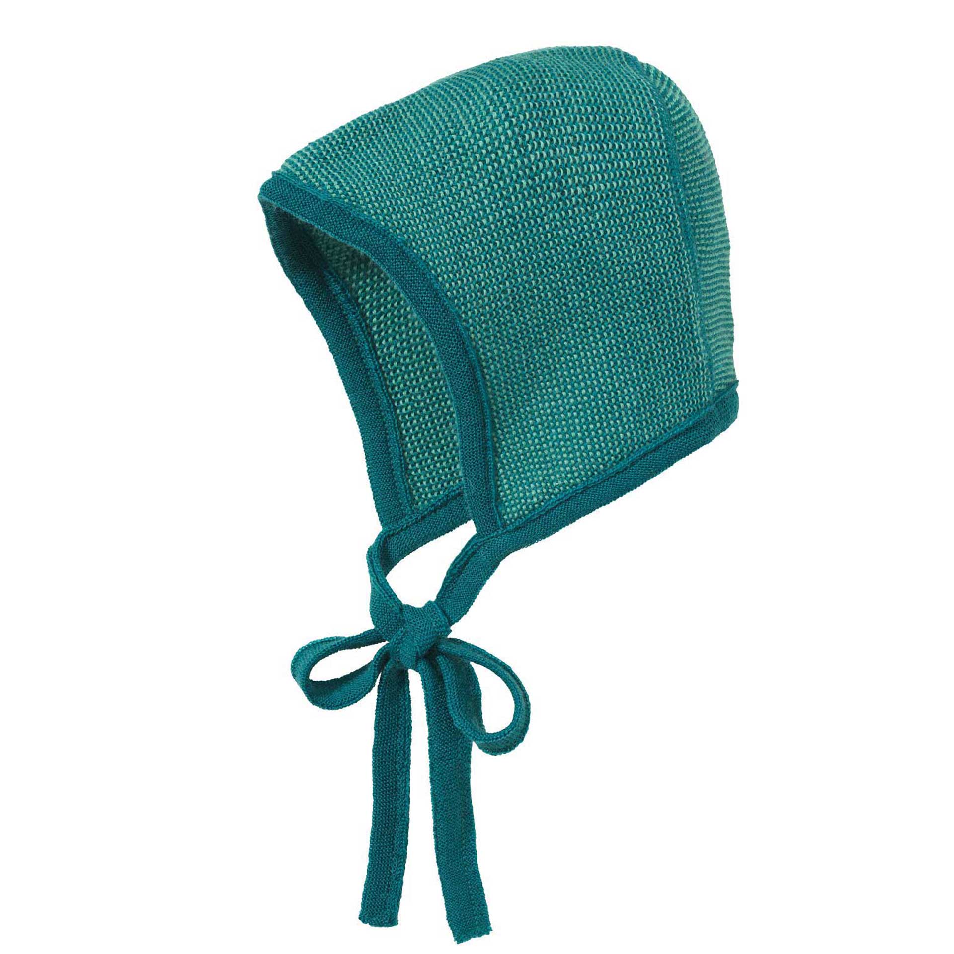disana Strick-Häubchen, Größe 0 & 1, Pacific-Mint aus 100% Bio-Merinowolle mit Strickbändern damit nichts verrutscht - HW2122