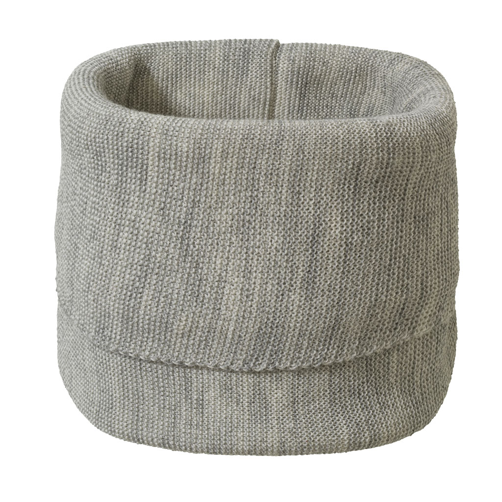 disana Schlauch-Schal in Grau-Natur aus Bio-Merinowolle, besonders weich & warm, im schönen zwei Farben Melange-Look